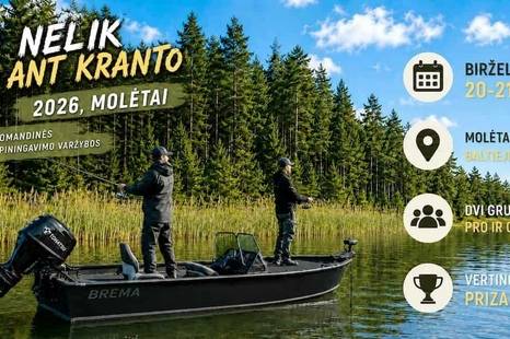 Komandinės spiningavimo varžybos iš valčių „Nelik ant kranto“ Molėtai 2026
