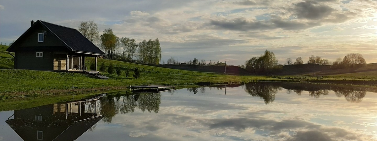 Sauna by the pond