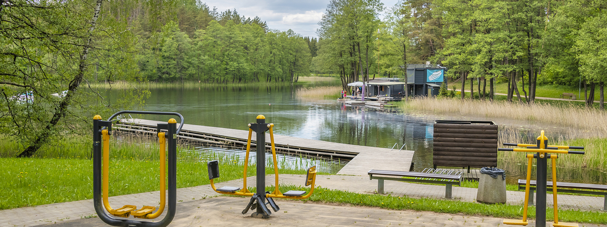 Swimming place near the summer stage - Pastovis lake, Molėtai