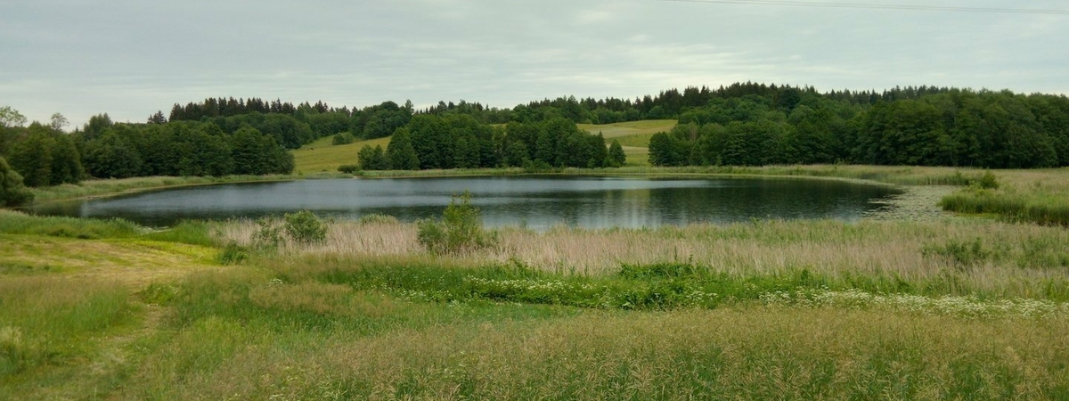 Swimming place - Juodis lake, Skudutiškis village.